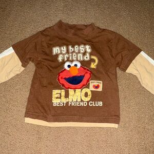 Sesame Street Brown Elmo Long Sleeve Tee